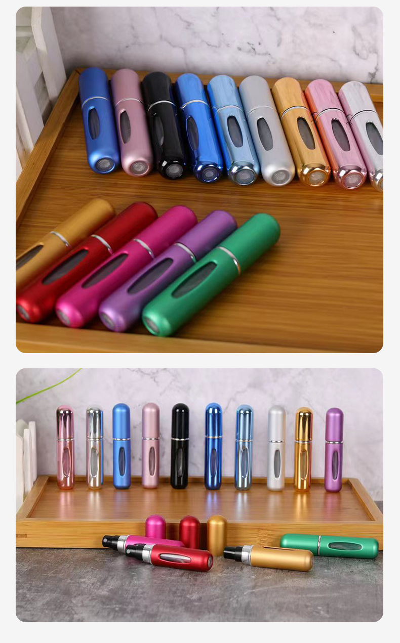 5ml aluminum shell mini perfume bottle, plastic inner liner hydrating spray bottle, portable multi-color dispensed cosmetic bottle pic 16