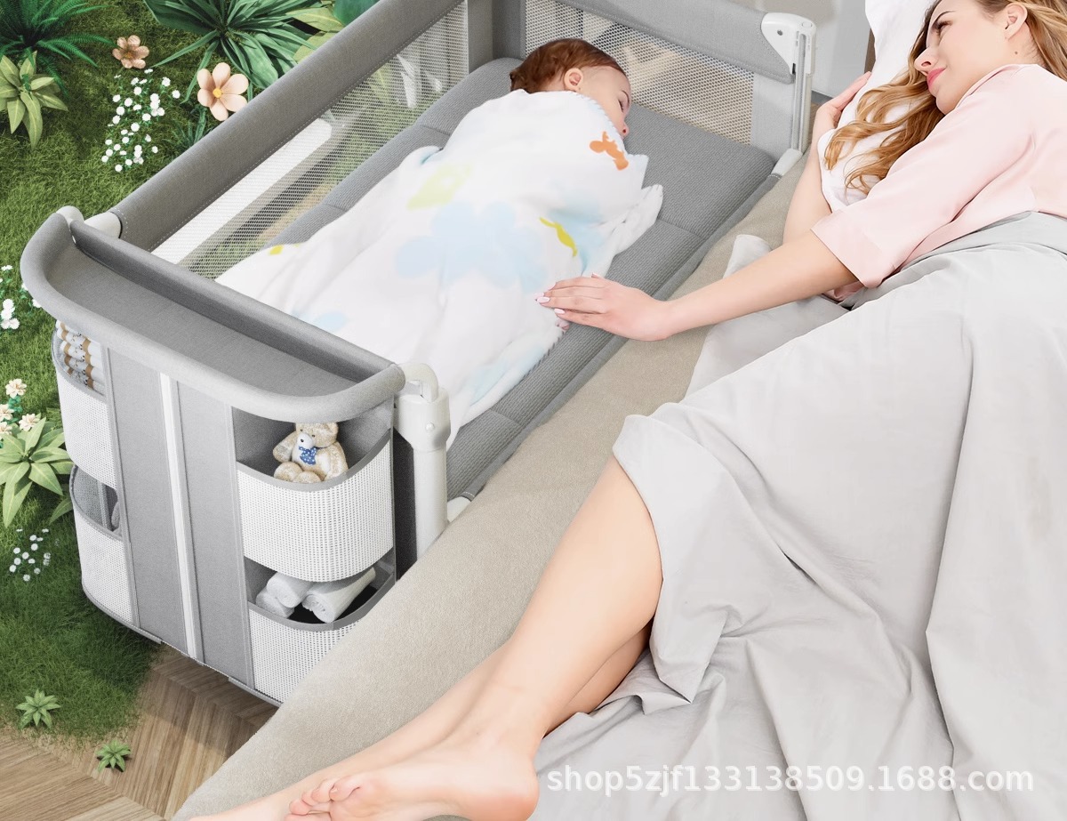 酷豆丁婴儿床折叠拼接大床便携式床可移动新生婴儿床尿布台宝宝床详情4
