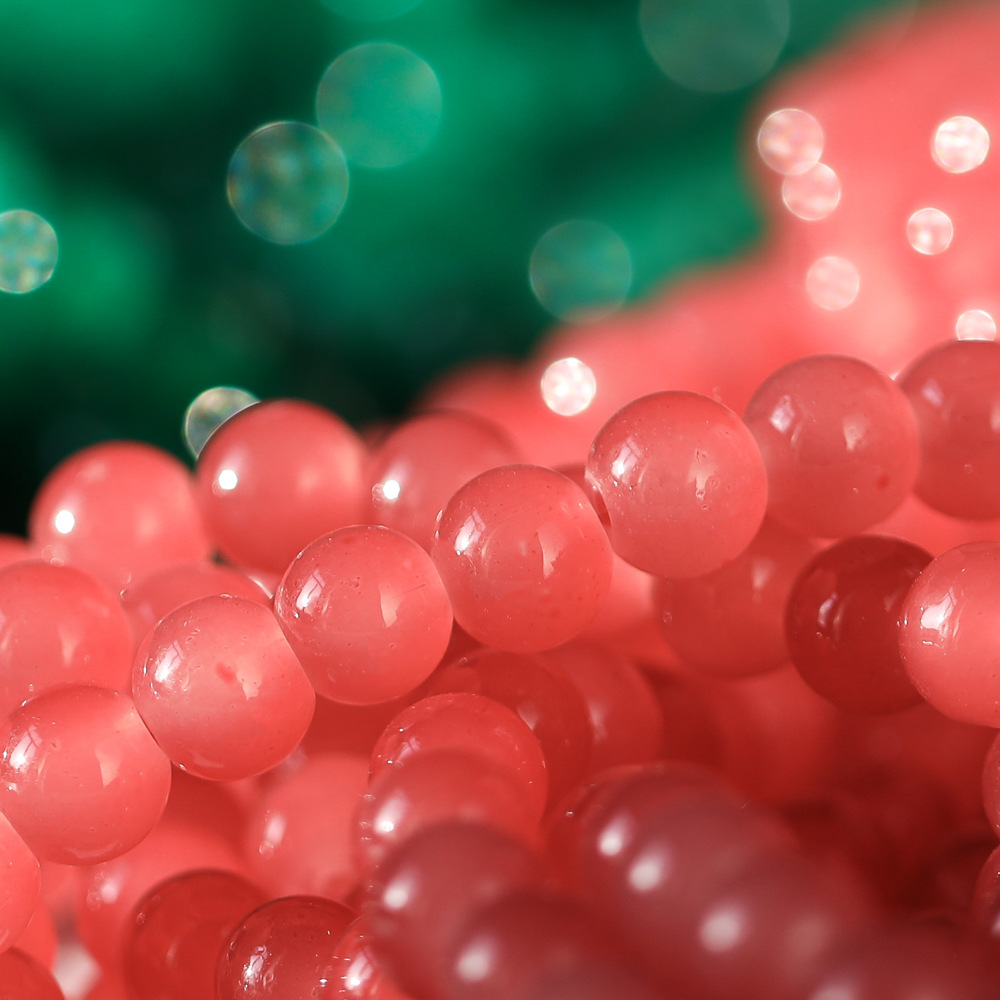 10mm imitation jade glass beads, round beads, loose beads, diy bracelet material accessories, glass beads, imitation agate beads, string beads, matching beads pic 27