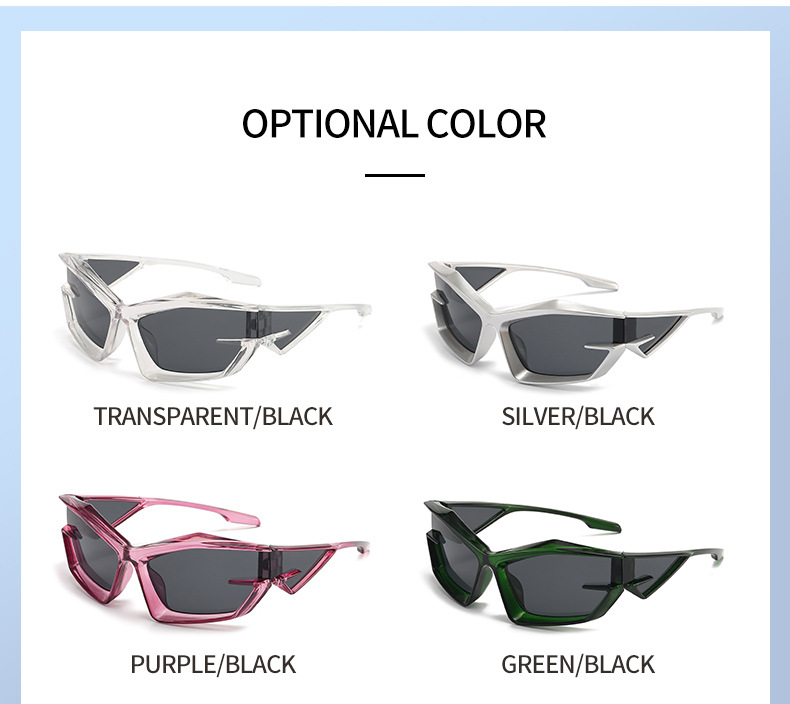 2022 New European and American futuristic tech sunglasses Y2K street style fashion show sunglasses, cross-border heterosexual sunglasses pic 10
