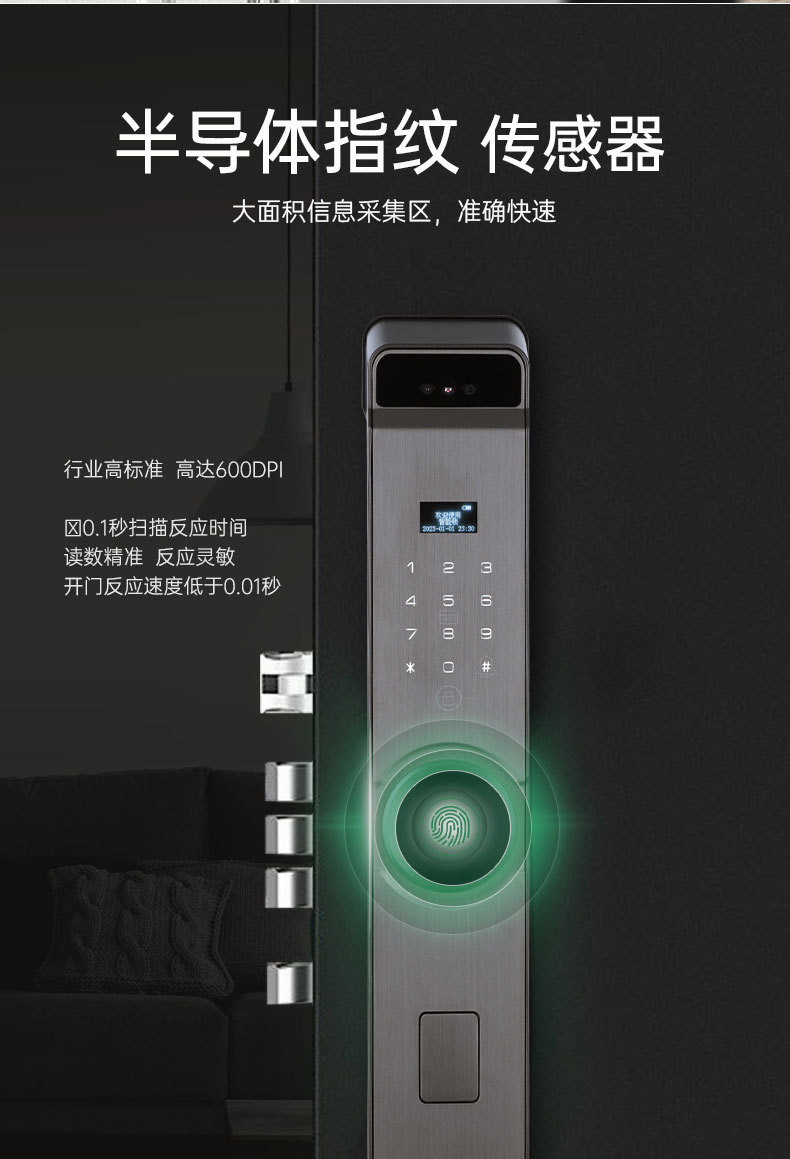 Graffiti wifi, face recognition, fingerprint, password, card swiping, video intercom, fully automatic, Spanish, Russian, Arabic, Portuguese, English, smart lock pic 4