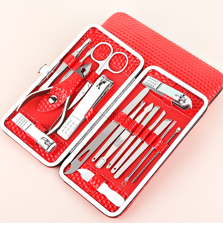 Large 16-piece beauty set, fashionable and portable nail clipper set, multi-functional nail trimming, nail knife and nail clipper set pic 1