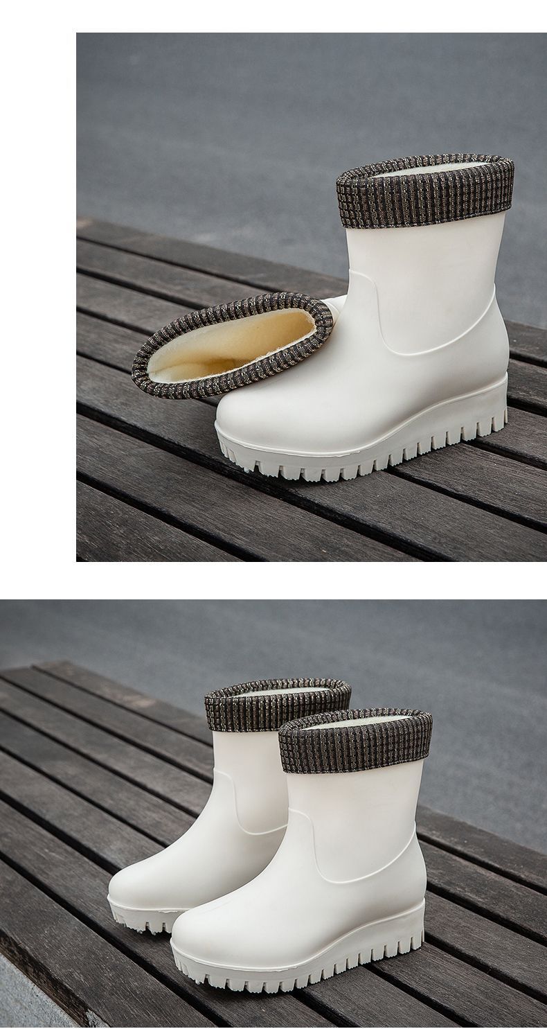 一件代发时尚雨靴女款时尚长筒水鞋防滑厚底增高胶鞋高跟工作雨鞋详情19