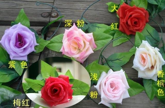 Artificial rose vine, Korean rose artificial flower decorative vine, wedding decoration flower vine manufacturer, 9 roses pic 26