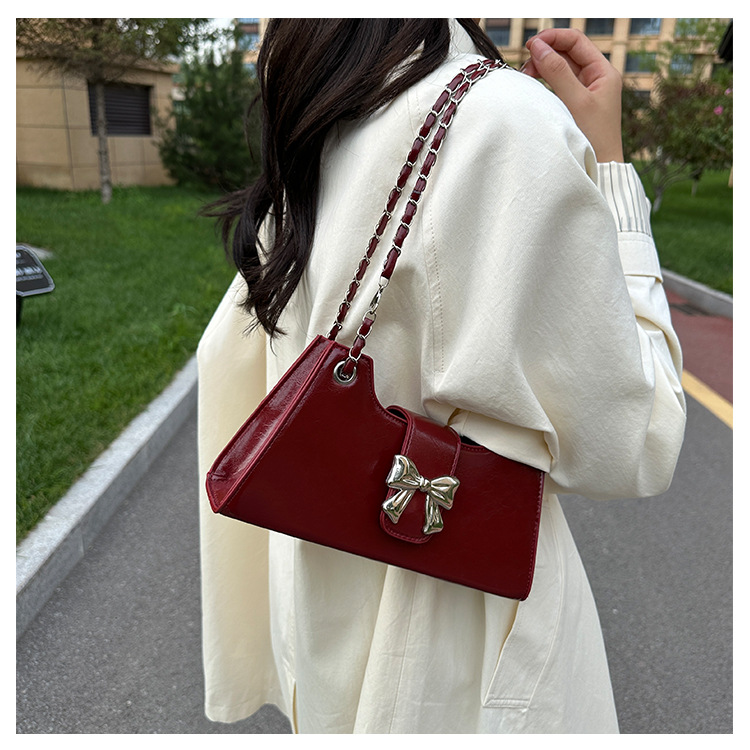 小众ins时尚腋下单肩斜跨包包女2024新款秋季简约蝴蝶结小包高级详情9