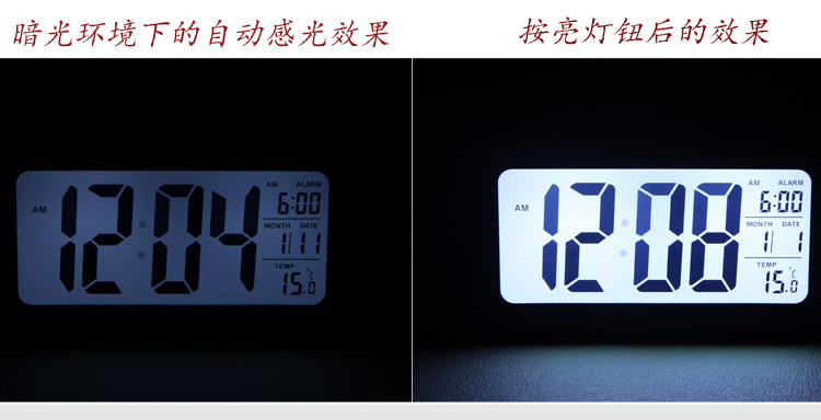 跨境爆款闹钟学生带语音充电闹钟闹钟学生专用夜光电子钟静音闹钟详情6
