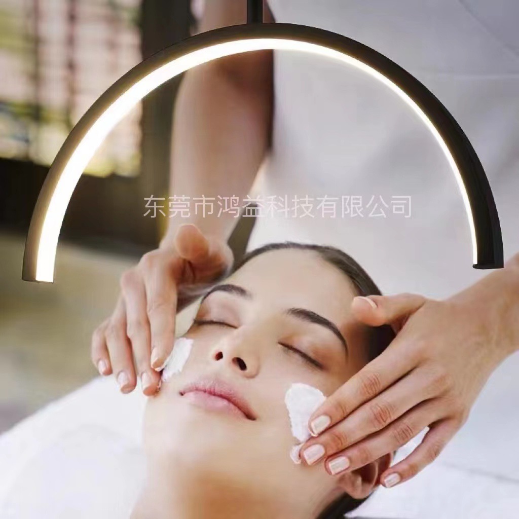 亚马逊半月美容灯 美甲纹绣美睫灯便携式LED纹眉灯U型落地补光灯详情15