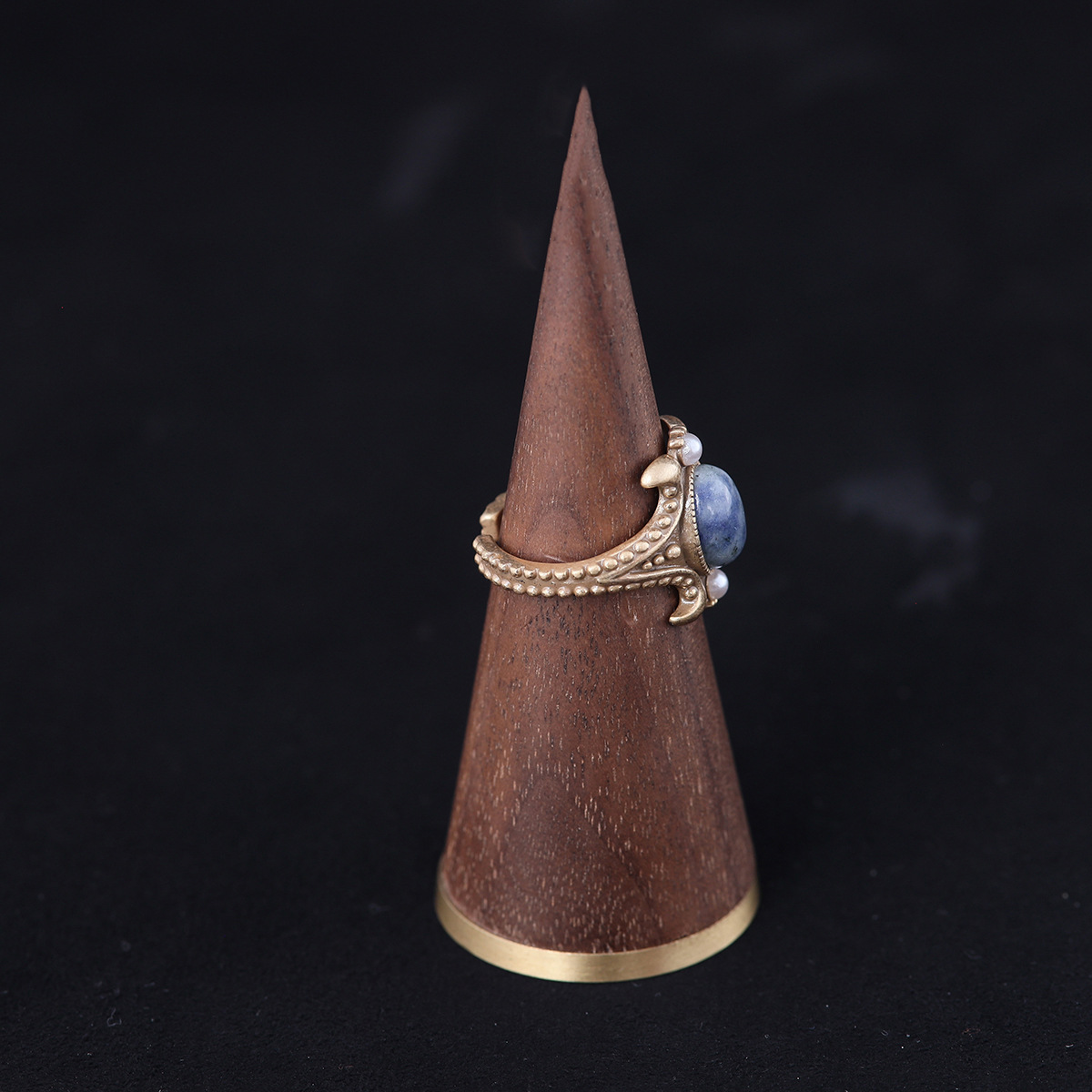 中古vintage高级感复古轻奢高级感女款青岛工厂批发天然石戒指详情3