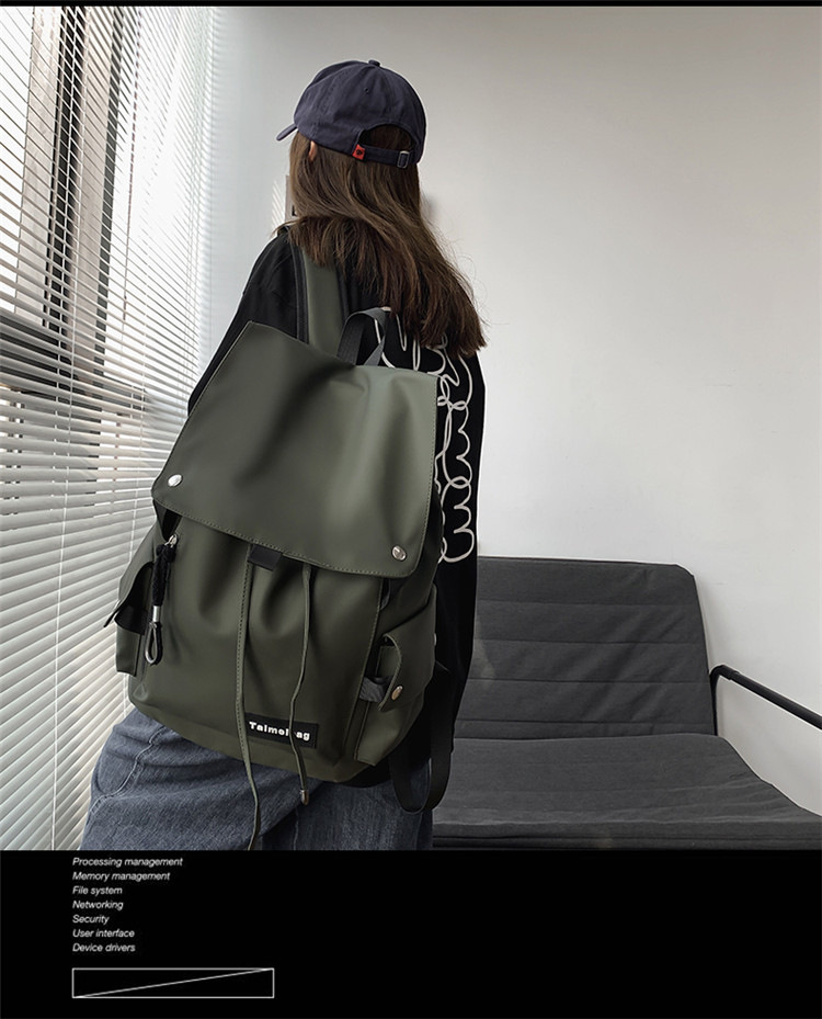 批发机车大容量防水学生书包新款双肩包跨境背包高级感潮牌休闲女详情3