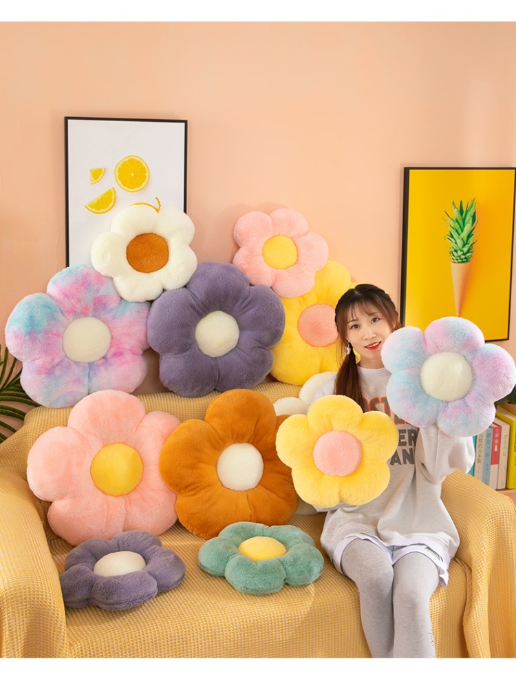 Wholesale cross-border Daisy flower seat cushions, flower plush throw pillows, seat cushions, rabbit plush nap pillows, backrests and cushions pic 12