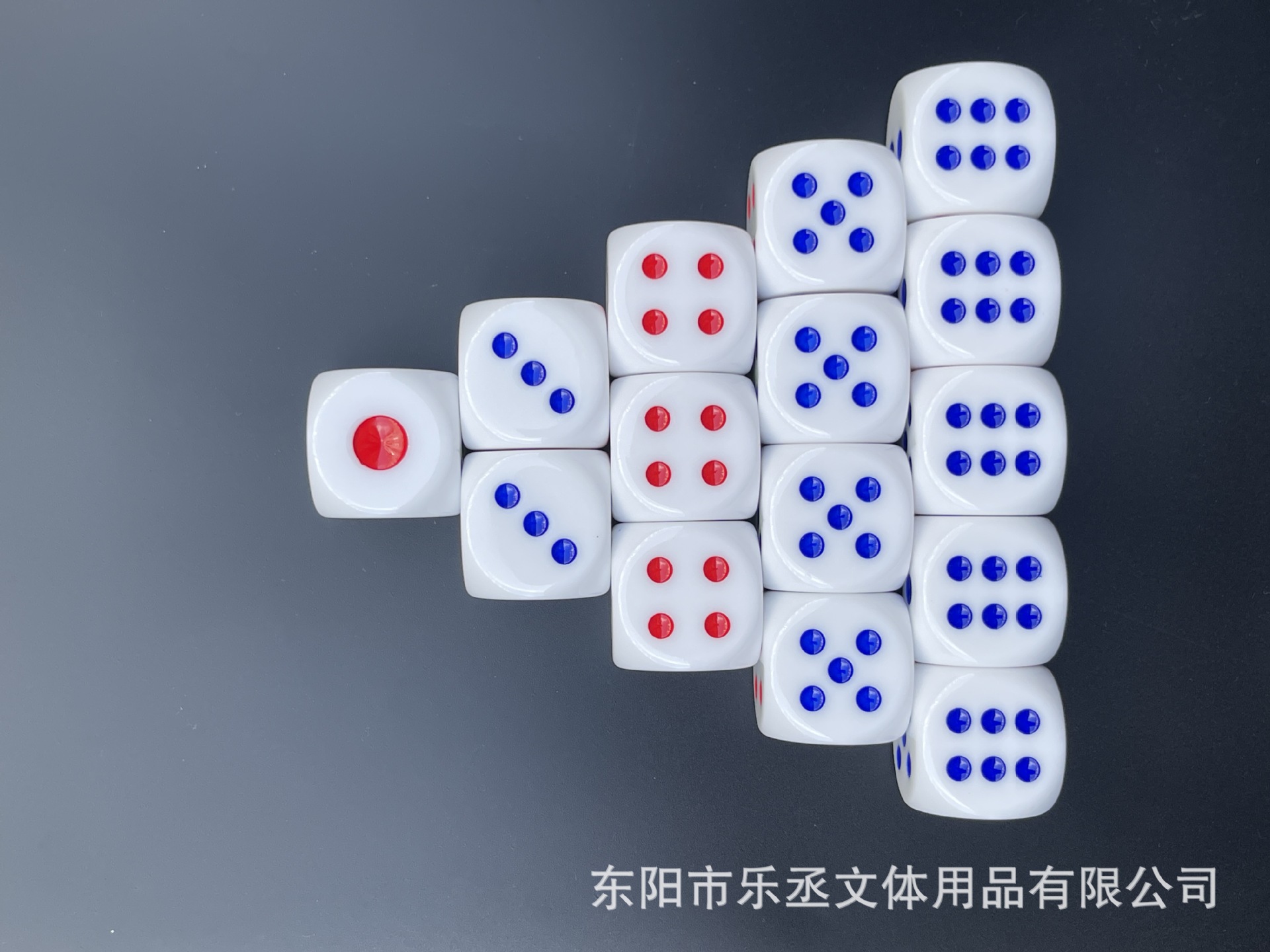 35MM树脂白底红蓝点3.0cm#常规/树脂色子树脂材料骰子/色子/详情5