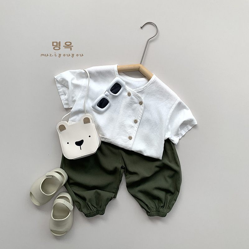 日系棉麻风~男女童上衣儿童个性韩版短袖T恤小衫森系复古风潮童装详情12