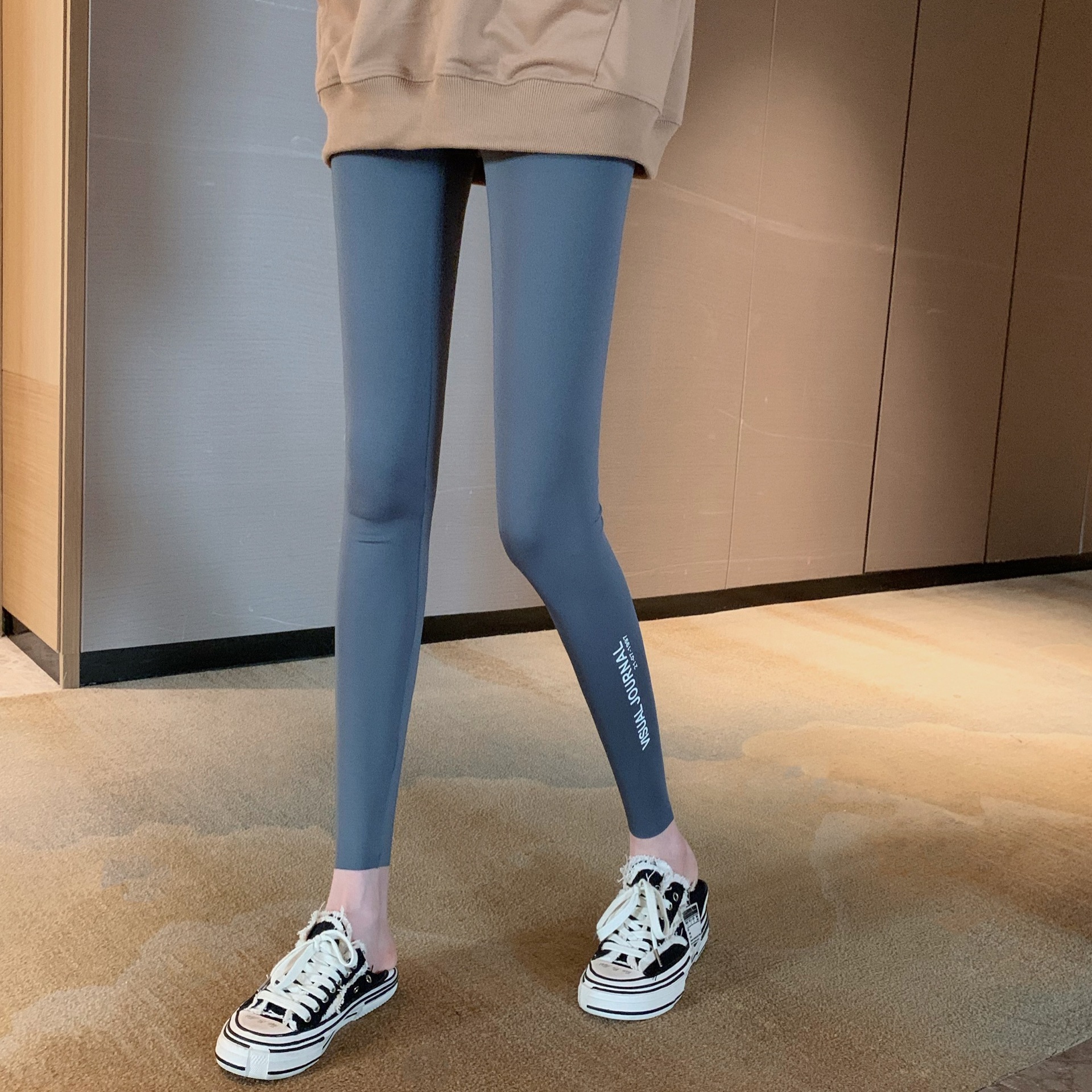 Three-point shark pants leggings for women, five-point summer thin tight-fitting outerwear, and nine-point letter-shaped belt-cinching and hip-lifting Barbie pants pic 82