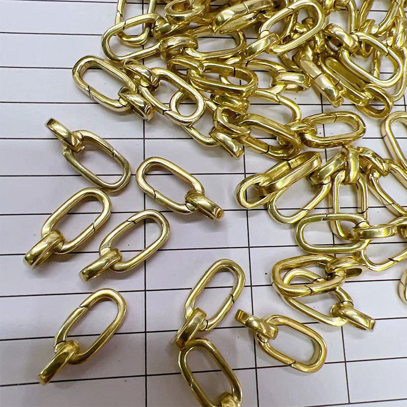 连接搭扣 椭圆项链扣 DIY饰品手链项链弹簧扣子配件14K铜镀金保色详情5