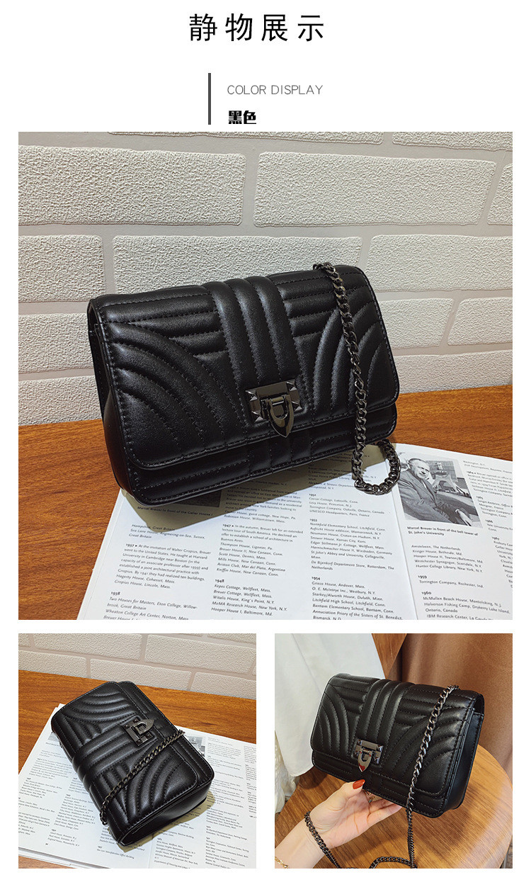 复古小方包2021年新款链条包极简风翻盖斜挎单肩小包包批发包包详情11