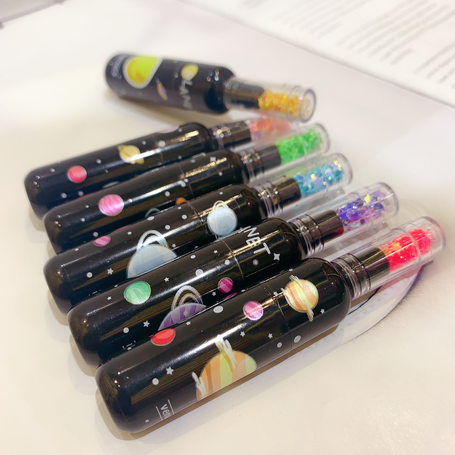 天福韩国星球红酒瓶荧光笔可爱创意造型涂鸦重点标记笔学生亮片批发Q-1240详情11