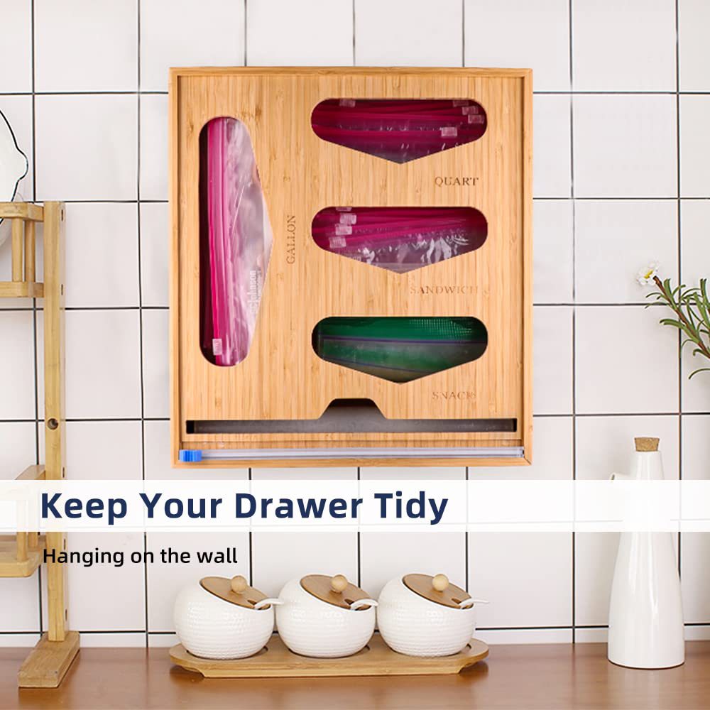 Cross-border best-selling sealed bag storage box, bamboo drawer storage box, kitchen sundries organizing bamboo box pic 5