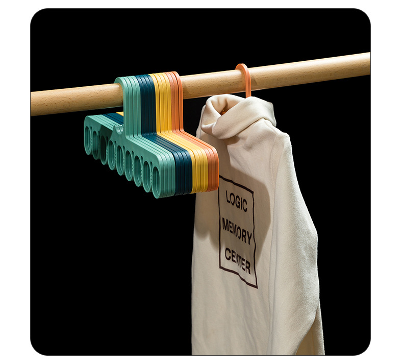 New nine-hole multi-functional storage clothes drying rack, home wardrobe, clothes and socks storage hanging rack, windproof plastic clothes hanger pic 14