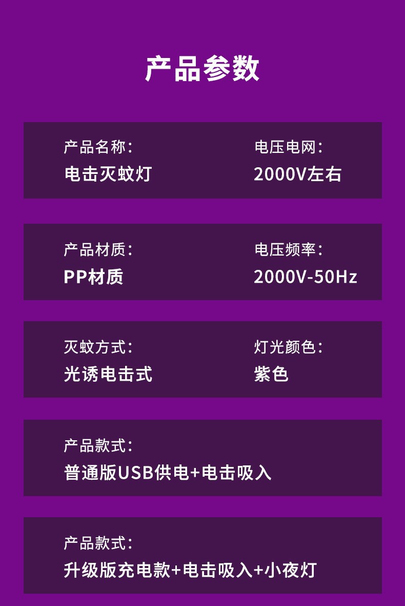 2022 Creative Folding Mosquito Swatter 2-in-1 Purple Light USB Charging Mosquito Killer, Indoor and Outdoor Silent Mosquito Swatter pic 78