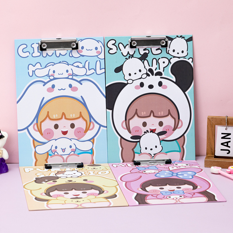 可爱简约玉桂狗美乐蒂板夹卡通学生A4资料试卷夹板文件写字大垫板详情21