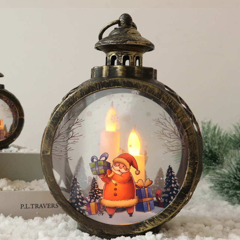Christmas decoration items: led candle lights, round Christmas hanging lights, hand-held cross-border new retro window display items pic 7
