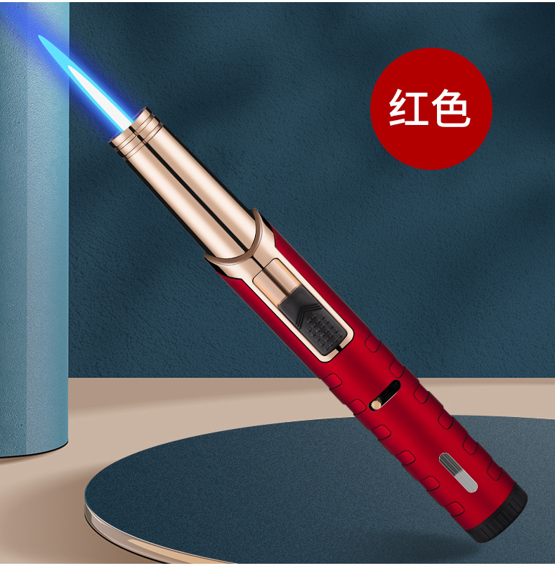 Simple moxibustion windproof lighter, cigar red mini compact high-temperature resistant creative inflatable Wenzhou lighter pic 29