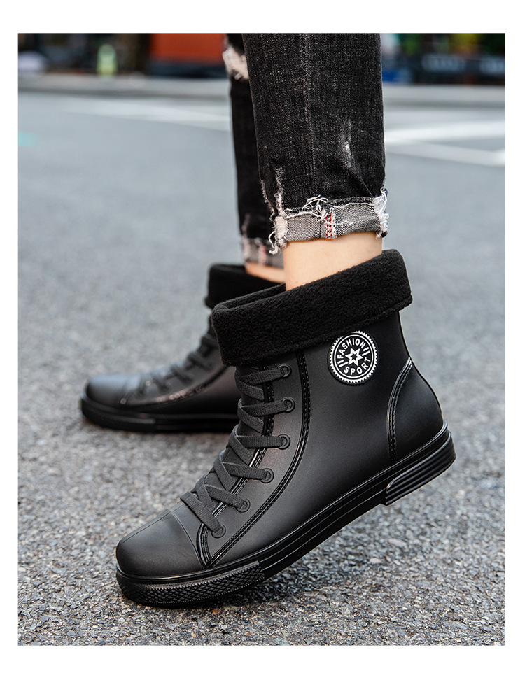 雨鞋男款中筒雨靴时尚低筒水鞋防滑防水短筒男士轻便加厚橡胶耐磨详情7