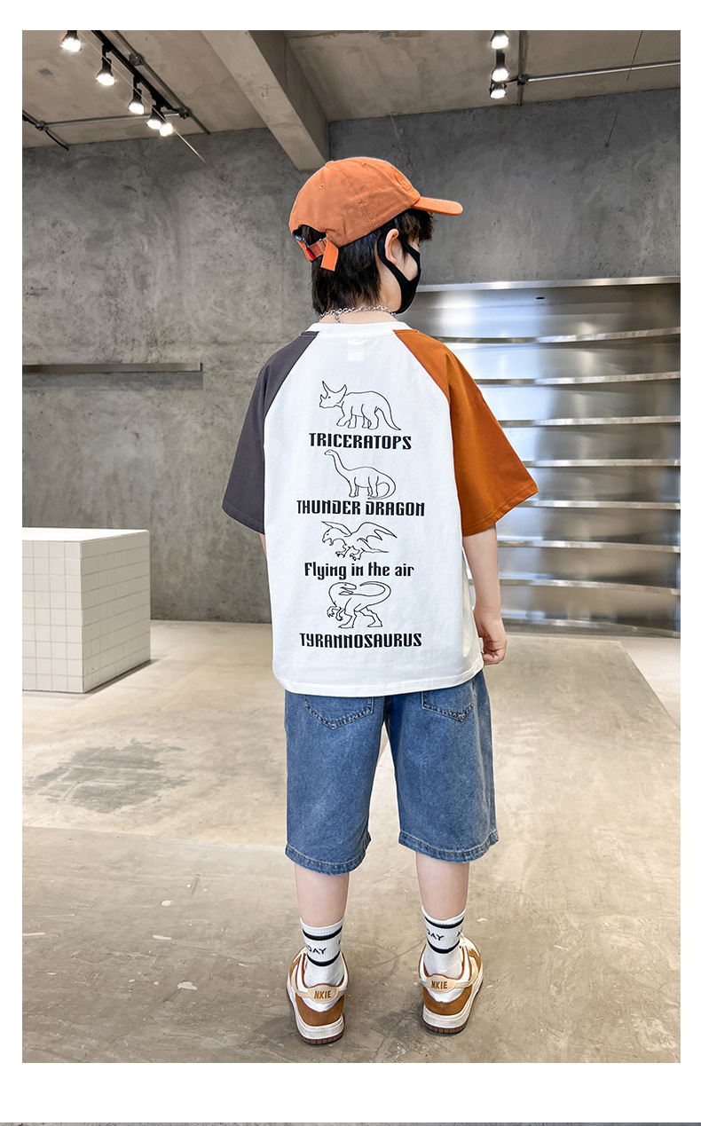 大男童夏装短袖t恤夏季薄款全棉2024新款儿童夏季半袖体恤帅气潮详情12