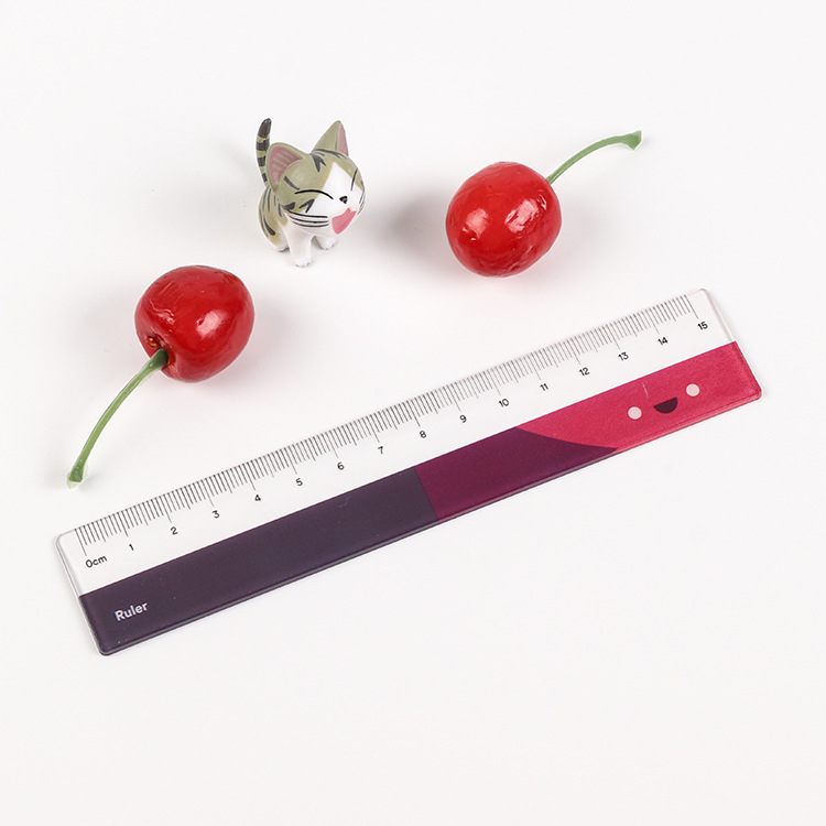 Cartoon advertisement PS set ruler, plastic straight ruler, acrylic student ruler set protractor, transparent soft set square pic 22