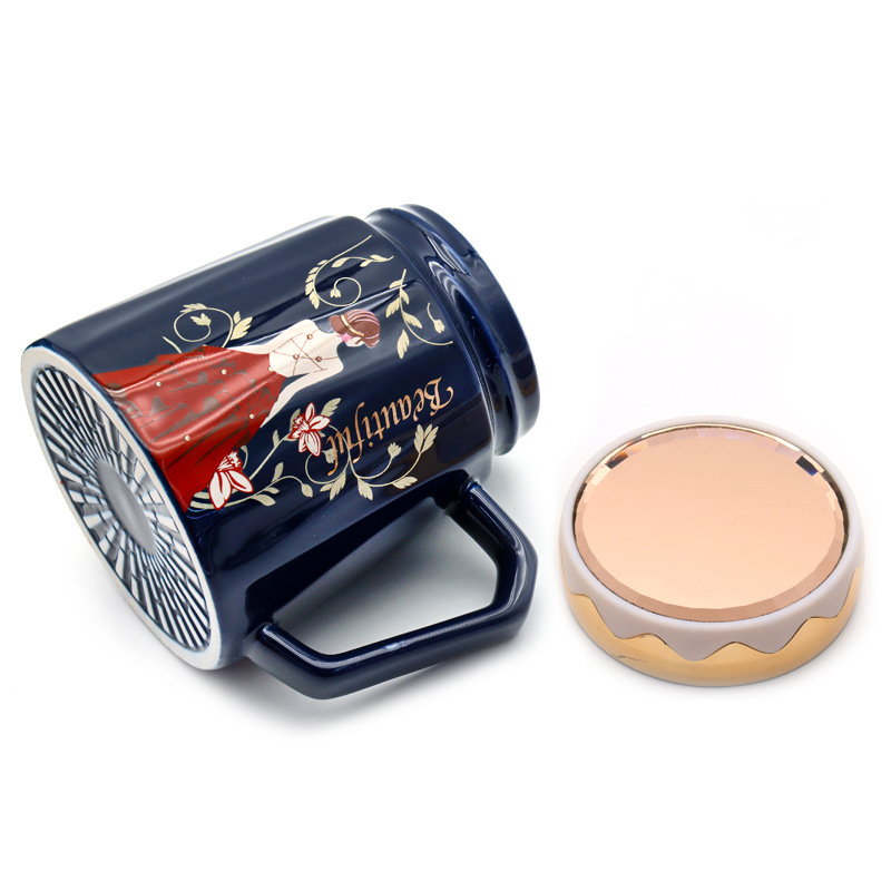 Ceramic insulated cup, 55-degree constant temperature cup, heating coaster, mirror cover, handle spoon set, high-end business gift box pic 8