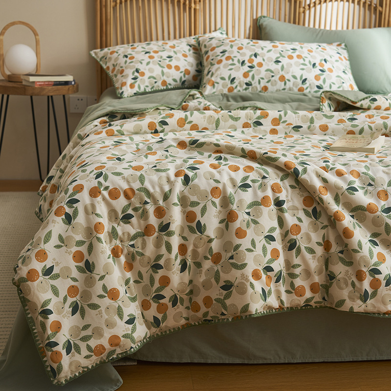 Small floral cotton summer quilt, summer cooling quilt, air conditioner quilt, summer pure cotton all-cotton quilt set, household washable pic 34