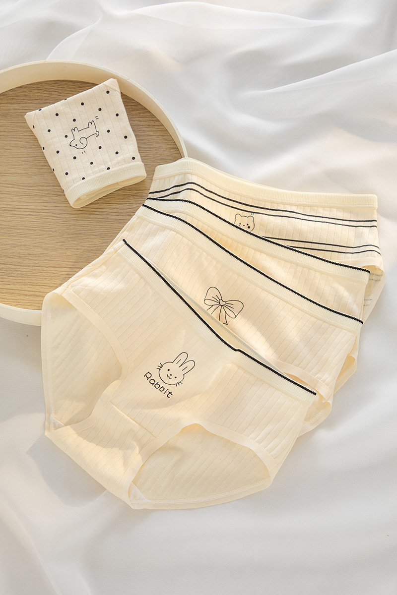 条纹卡通女士内裤女生纯棉A类婴儿棉少女7A抗菌裆三角裤头详情33