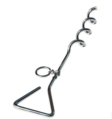 Outdoor spiral ground studs for pet dogs, fixed dog studs, double-ended one-to-two steel wire leash matching dog studs pic 9