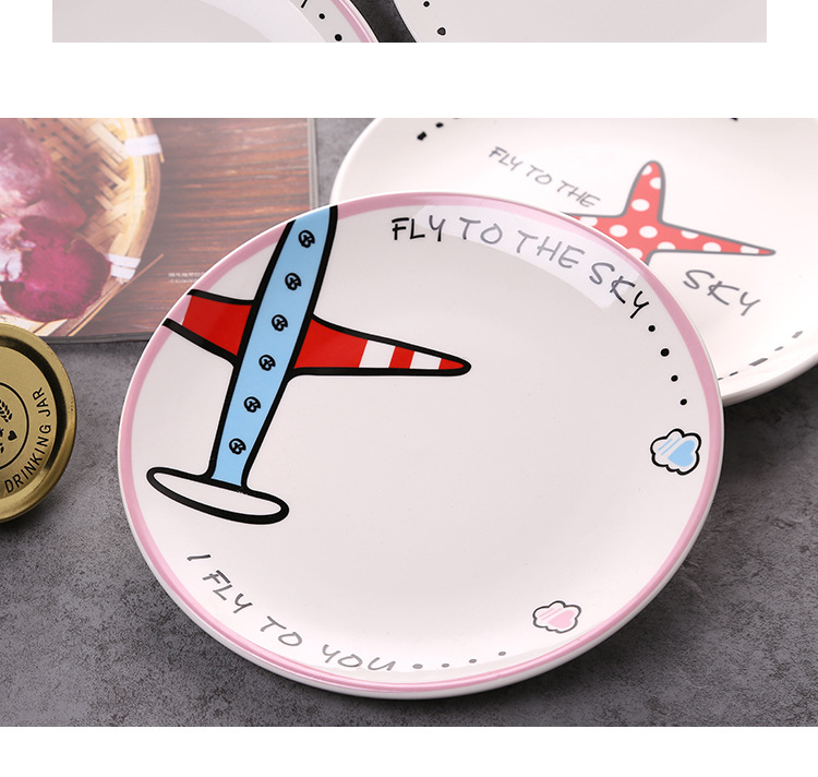 Airplane plate, simple and creative breakfast plate, dessert and pastry, Western plate, steak plate, dumpling plate, steak plate, pasta plate pic 13