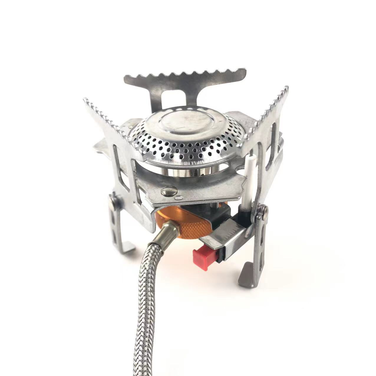 Factory outdoor portable camping burner, split gas stove, flat gas cylinder, folding burner with electronic ignition pic 5