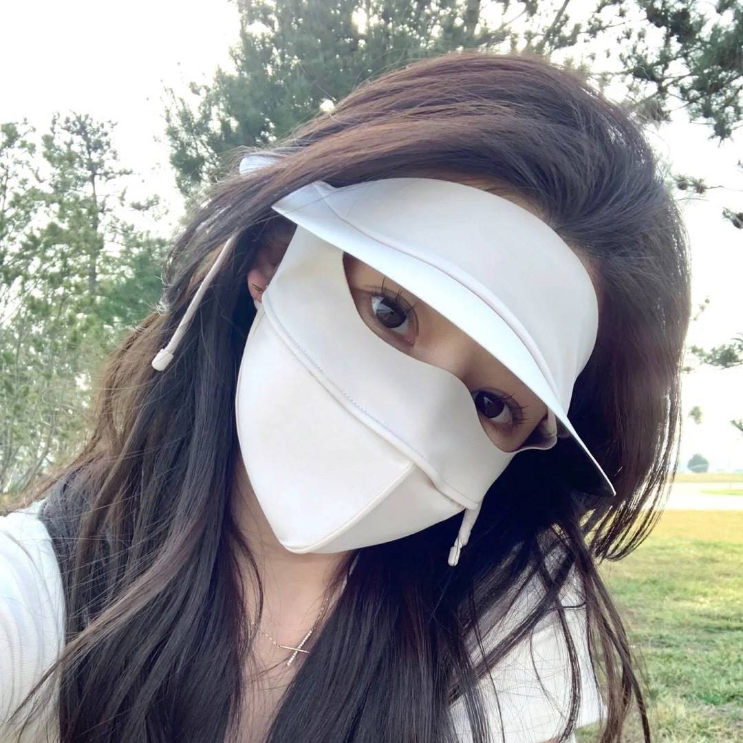 遮全脸防晒面罩夏季百搭新款简约大帽檐防紫外线薄冰丝口罩脸基尼详情4