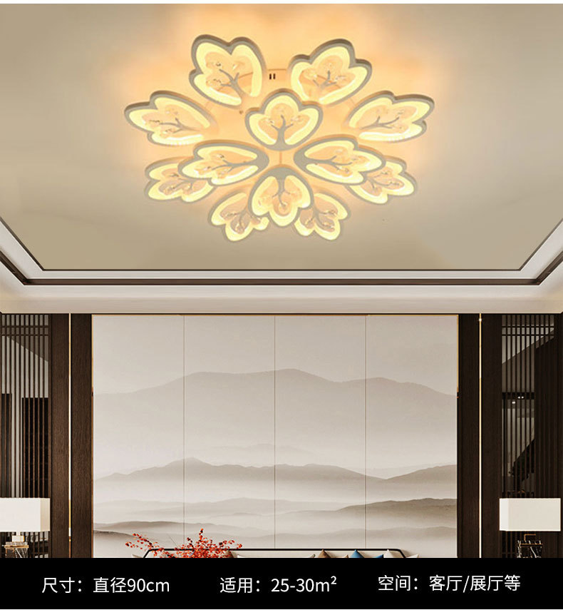Modern led crystal ceiling lamps, simple and warm living room lamps, bedroom lamps, creative and personalized lighting fixtures, remote control lamps wholesale pic 8