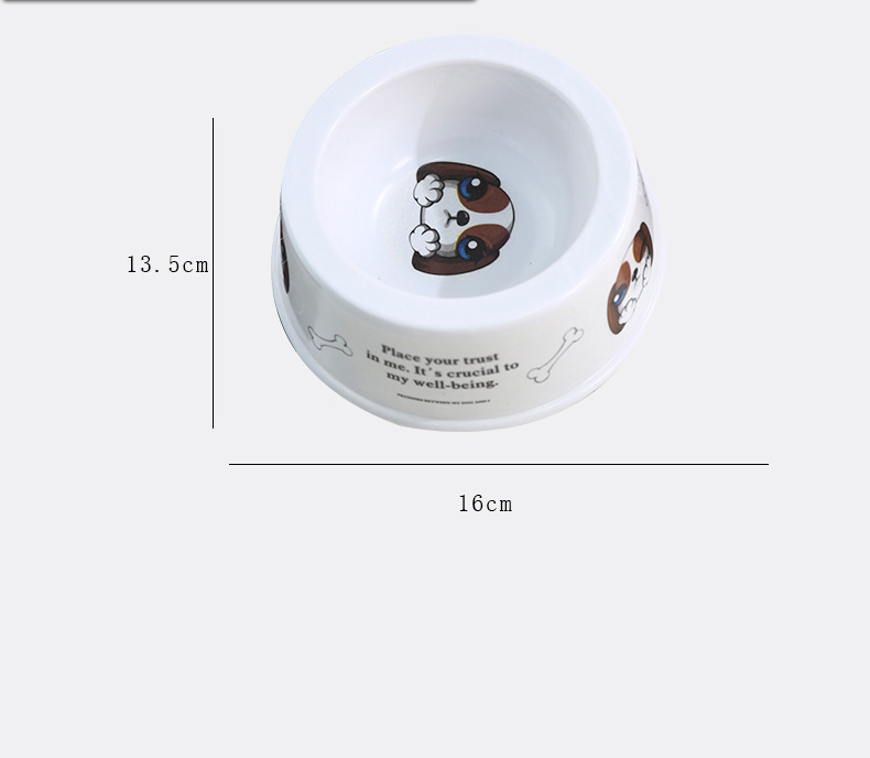 Factory wholesale pet dual-purpose food bowls, round plastic dog bowls, cat bowls, drinking bowls, thickened cartoon ones pic 10