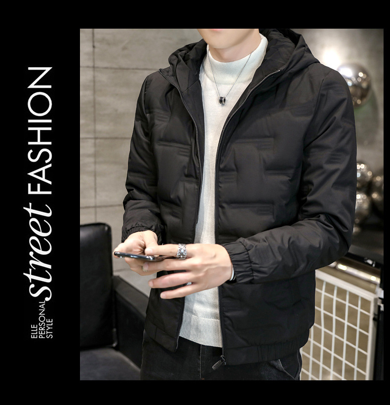 羽绒服男式2023新款秋冬季潮流修身轻薄连帽短款80绒保暖羽绒外套详情13