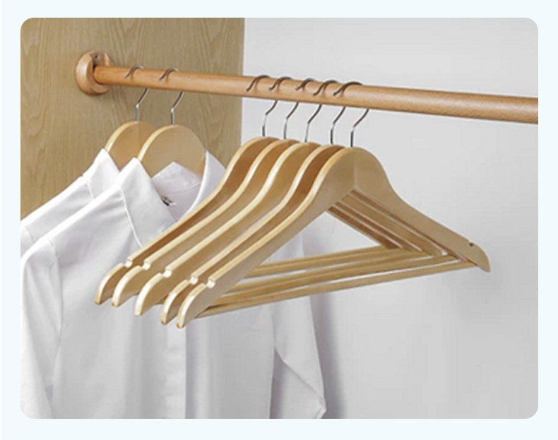 实木衣架木质衣架子无痕衣架家用服装店衣挂复古防滑架子批发裤架详情15
