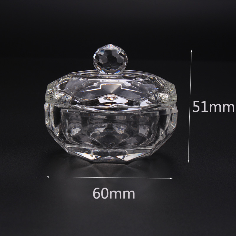 Cross-border exclusive glass crystal cups with LIDS for nail art, irregular-shaped crystal cups, and special octagonal cups for holding crystal liquid pic 17
