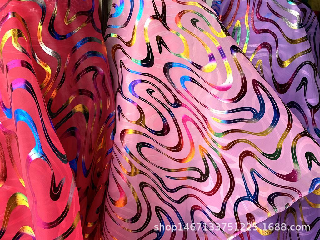 Wholesale of national trend polyester rainbow striped gauze fabric for headwear, hair accessories, headscarves, bags, packaging, Christmas gifts, toys, and gauze pic 5