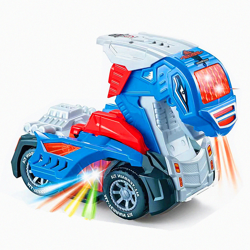 跨境外贸新品灯光音乐电动万向变形恐龙车公园地摊夜市儿童玩具车详情5