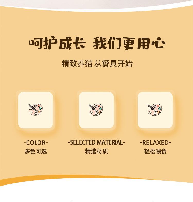 陶瓷猫碗花边波点宠物碗防黑下巴猫食盆猫粮碗小型犬泰迪宠物用品详情2