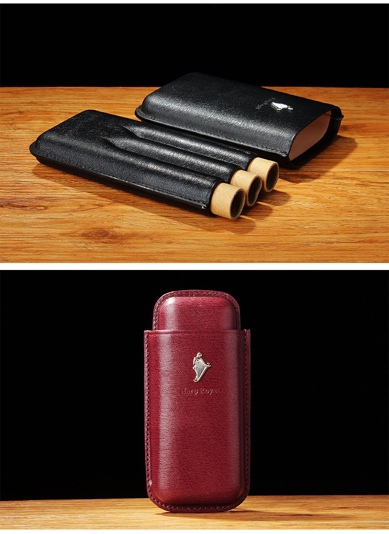 木香便携真皮雪茄套雪茄盒 两支装三支装雪茄管雪茄皮套配件批发详情22