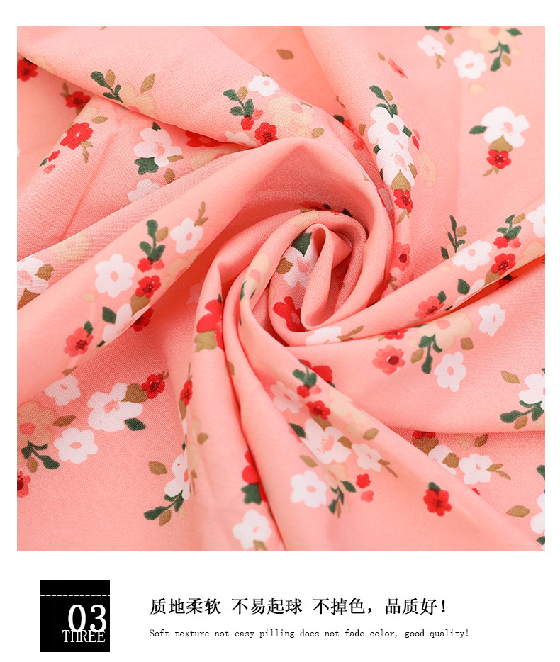 Fresh and light chiffon single-layer non-permeable fabric, four-sided embossed printed fabric, wholesale of polyester floral print clothing fabric in stock pic 10