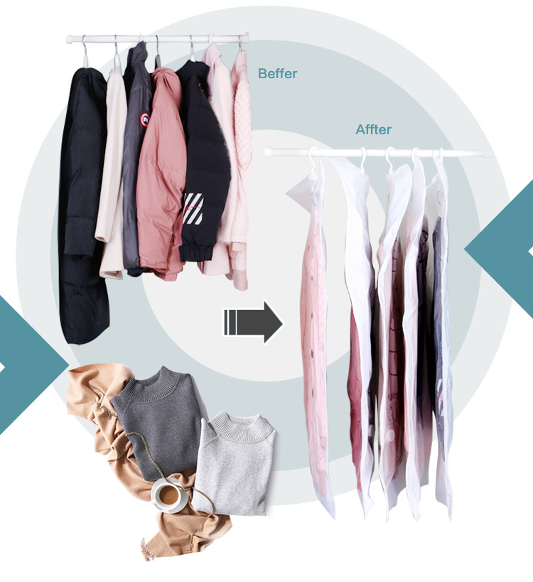 Doctor Storage Hook-type vacuum thickened compression bag Clothing cabinet Large clothes moisture-proof and dust-proof cover storage bag pic 7