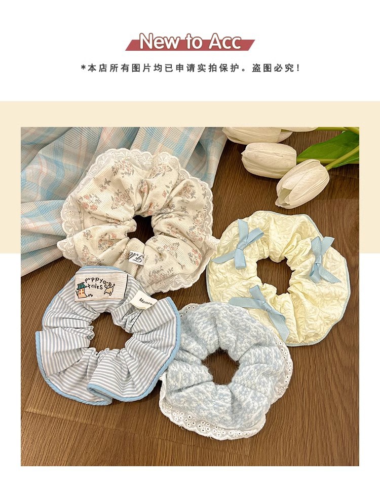 小清新大肠发圈女扎丸子头发绳温柔百搭头绳甜美可爱不伤发头饰夏详情1