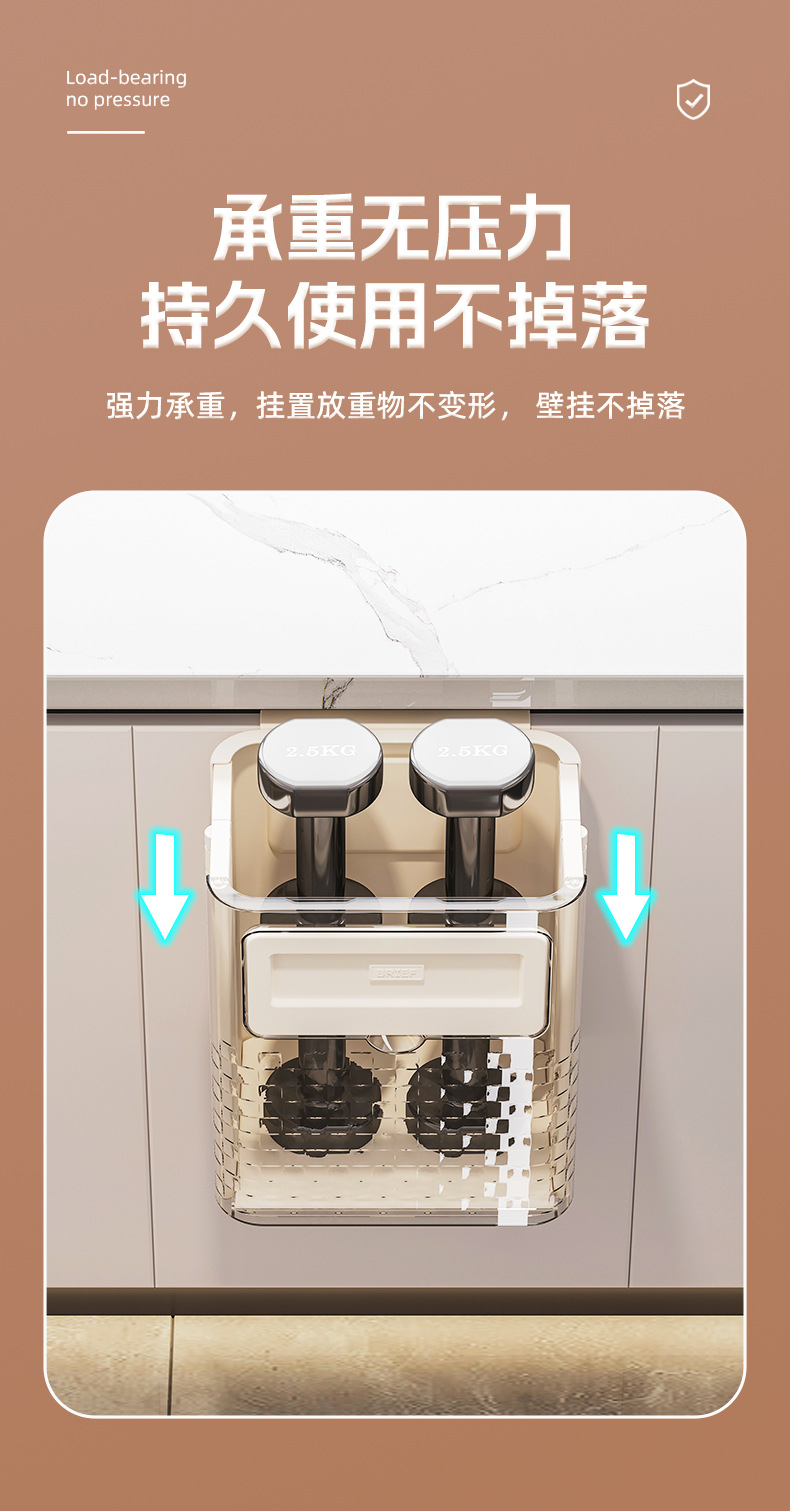 免打孔厨房垃圾桶家用壁挂式纸篓透明悬挂可折叠垃圾箱大容量批发详情11
