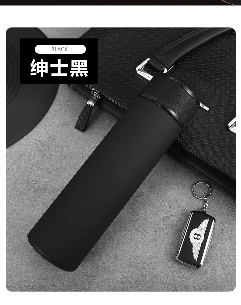 Smart temperature-measuring insulated cup, LED touch display for temperature, frosted water cup, creative business gift, customized LOGO pic 30